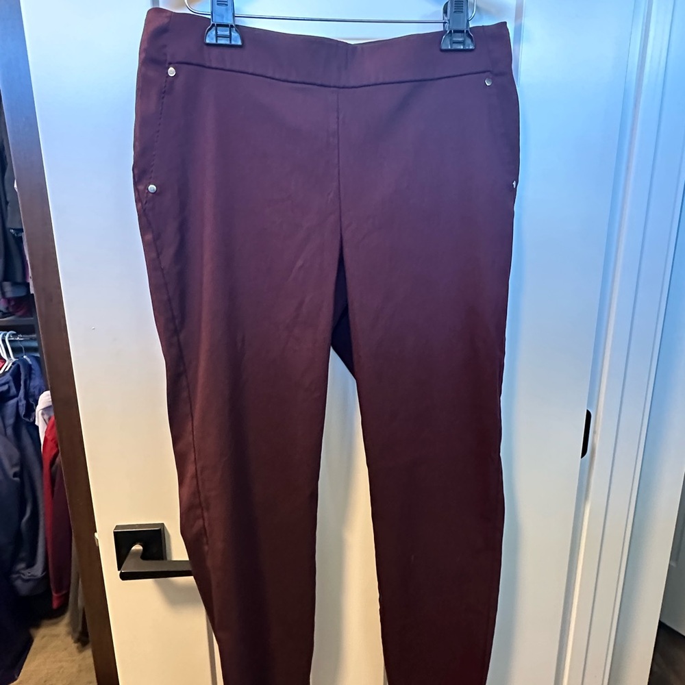 Maurices Red Straight Leg Pants Tailored Fit